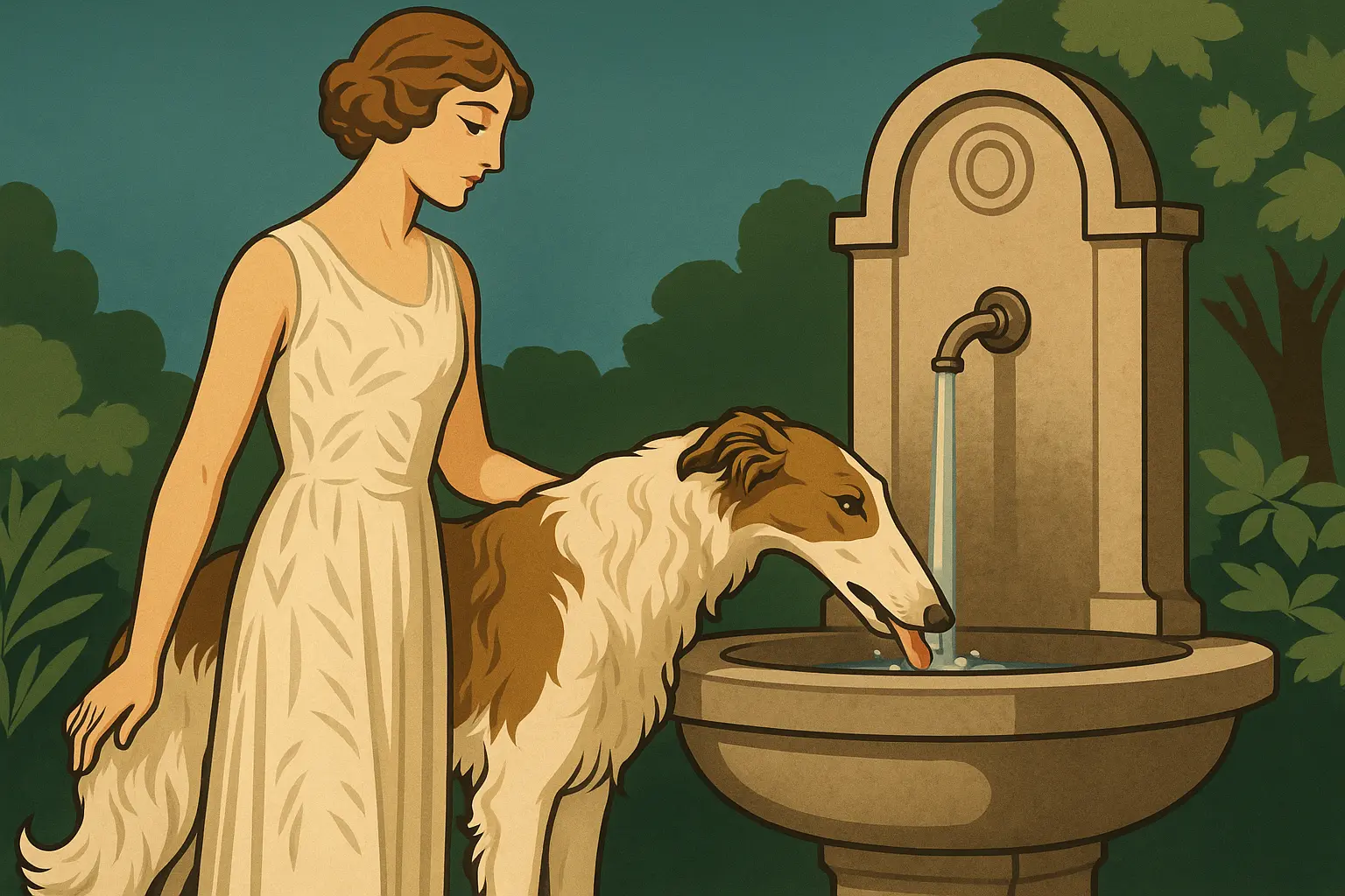 Amira und die Gießkanne im Trog